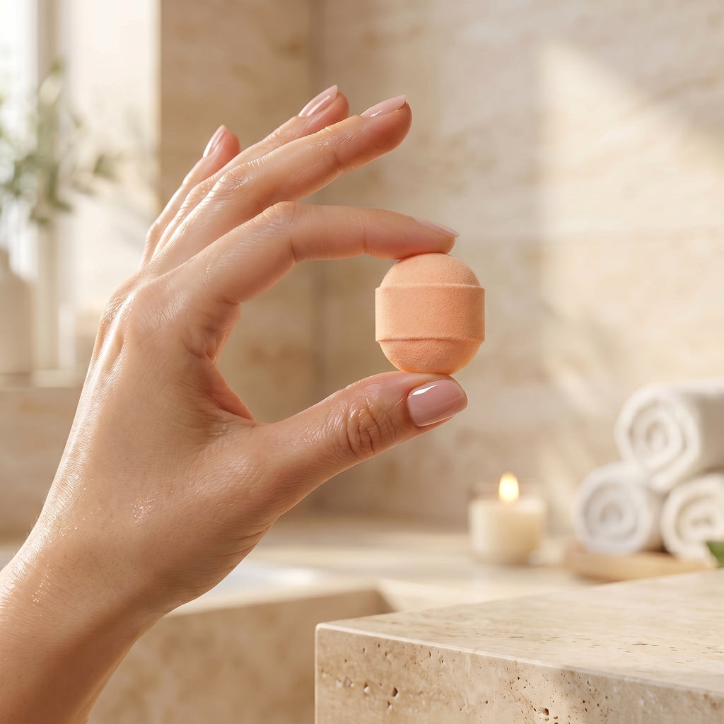 Mini Bombas de Baño de Mango IDELUSH · Pack 8 con Aceite de Coco y Vitamina E