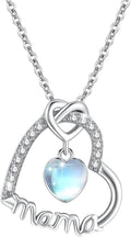Collar Mamá de Acero Inoxidable IDELUSH · Colgante Corazón con Ópalo