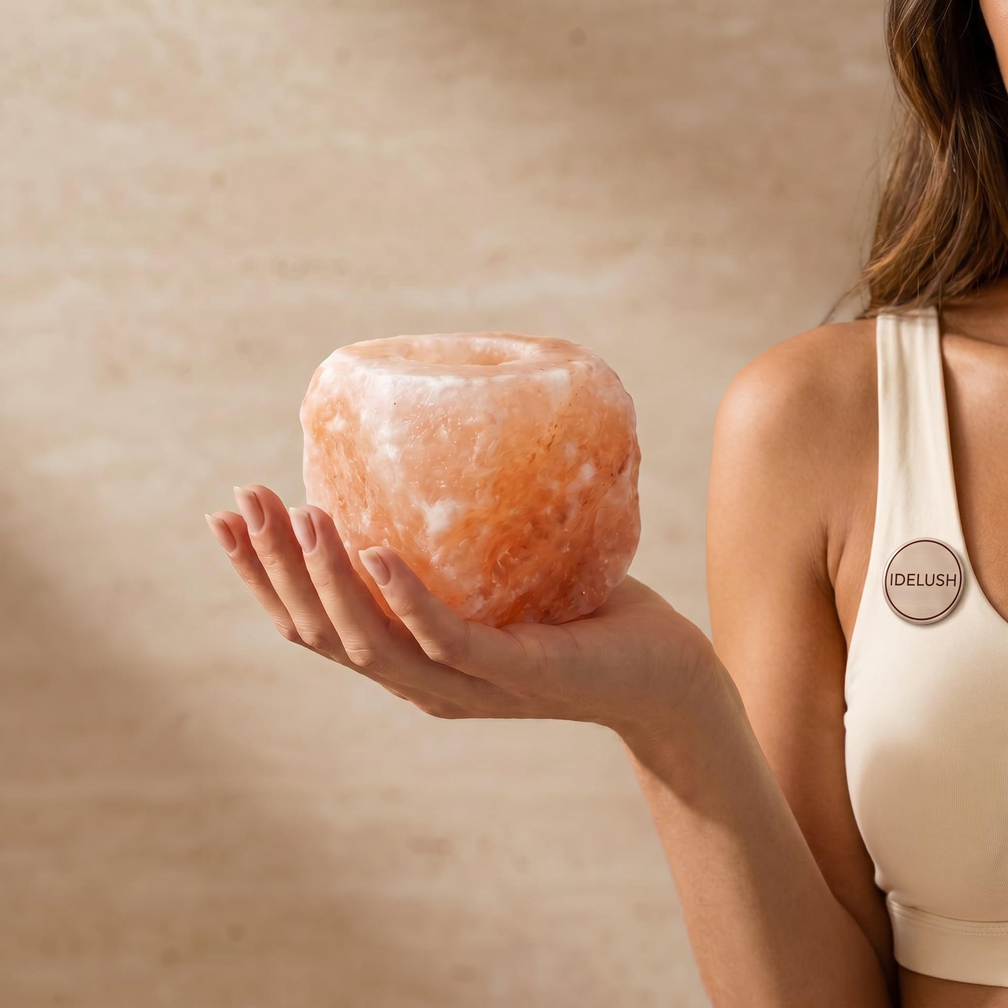 Portavelas de Sal del Himalaya Natural Premium (700–1000 g)