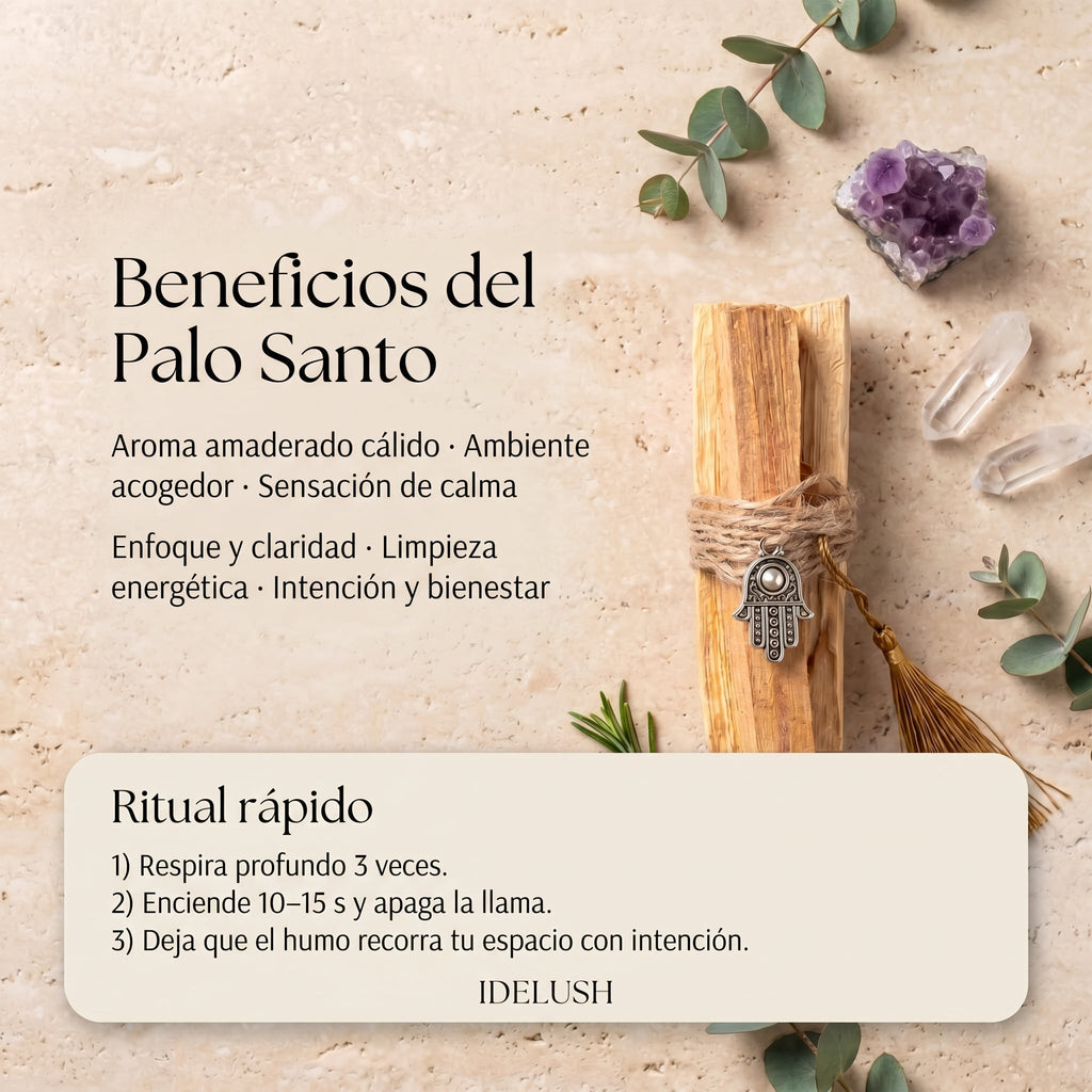 Palo Santo Natural Original de Perú (Pack 4 Palos Premium) | Aroma Intenso y Limpieza Energética