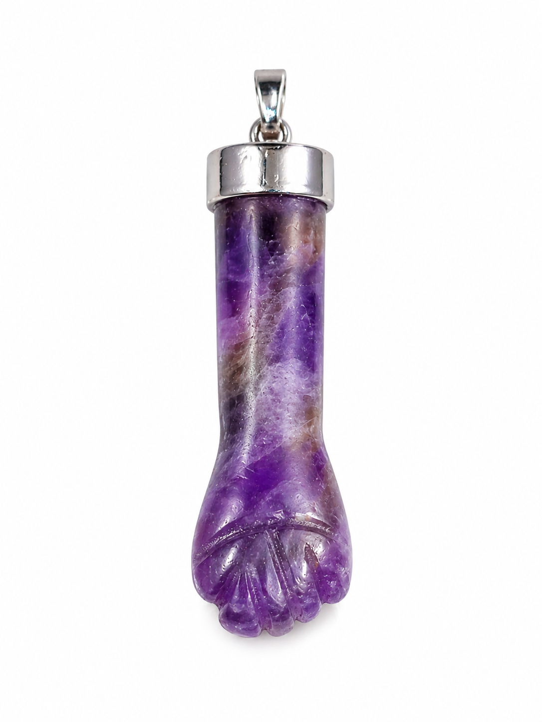 Colgante de amatista natural en forma de puño | Plata 925