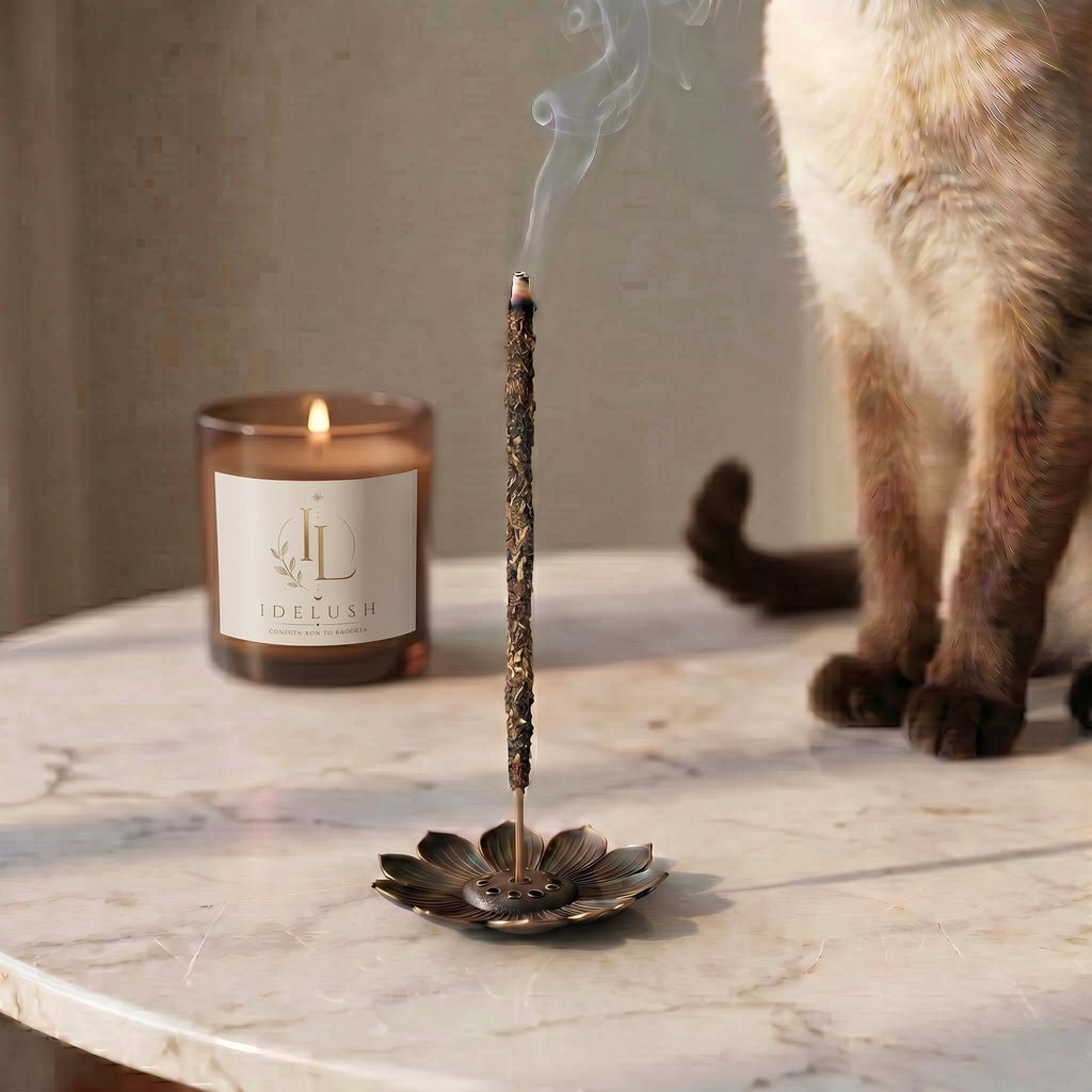 Varillas de Palo Santo Natural IDELUSH · Pack Ritual Artesanal con Quemador