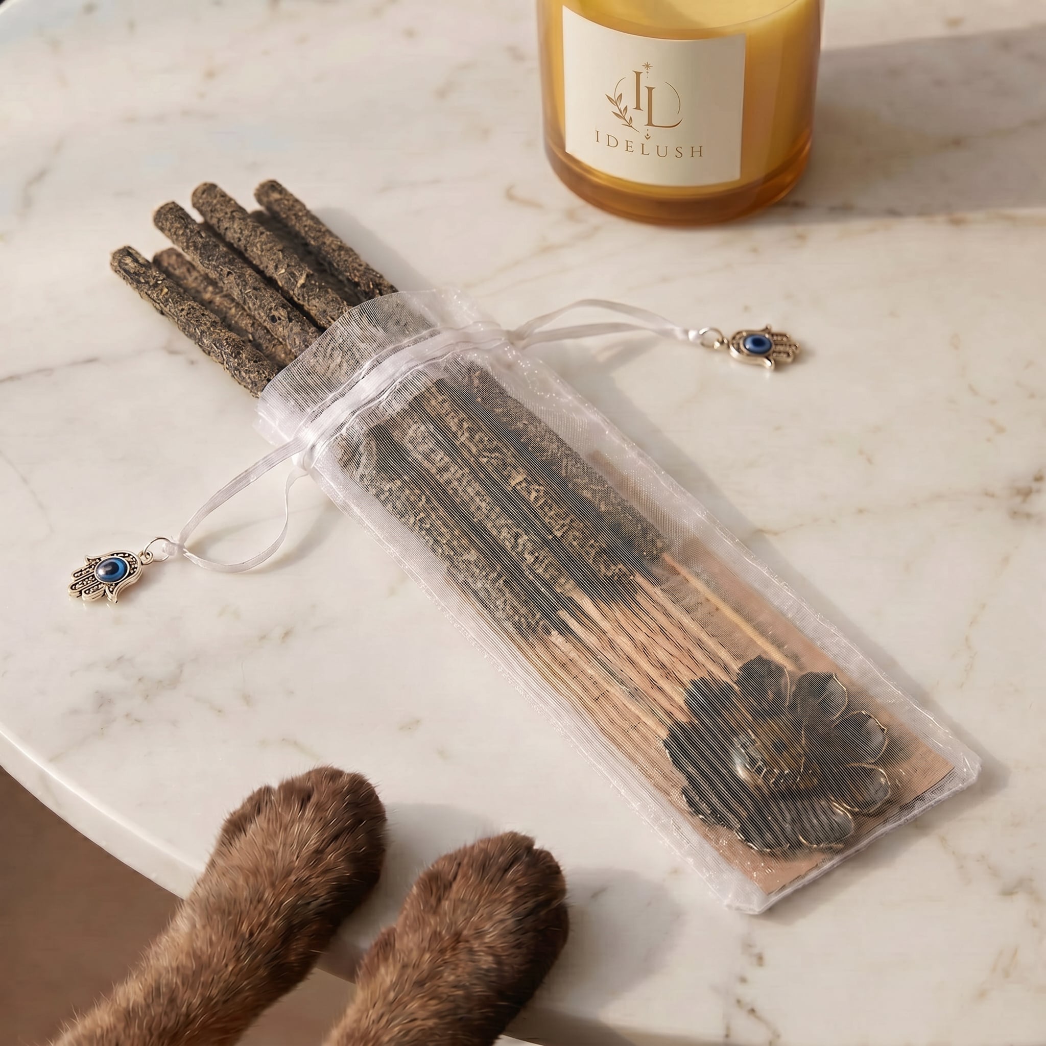 Varillas de Incienso de Vainilla Natural IDELUSH · Pack Ritual Artesanal con Quemador