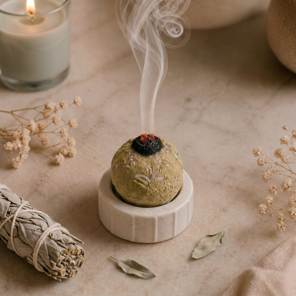 Bombas de Incienso de Salvia Blanca Premium · Incluye Quemador