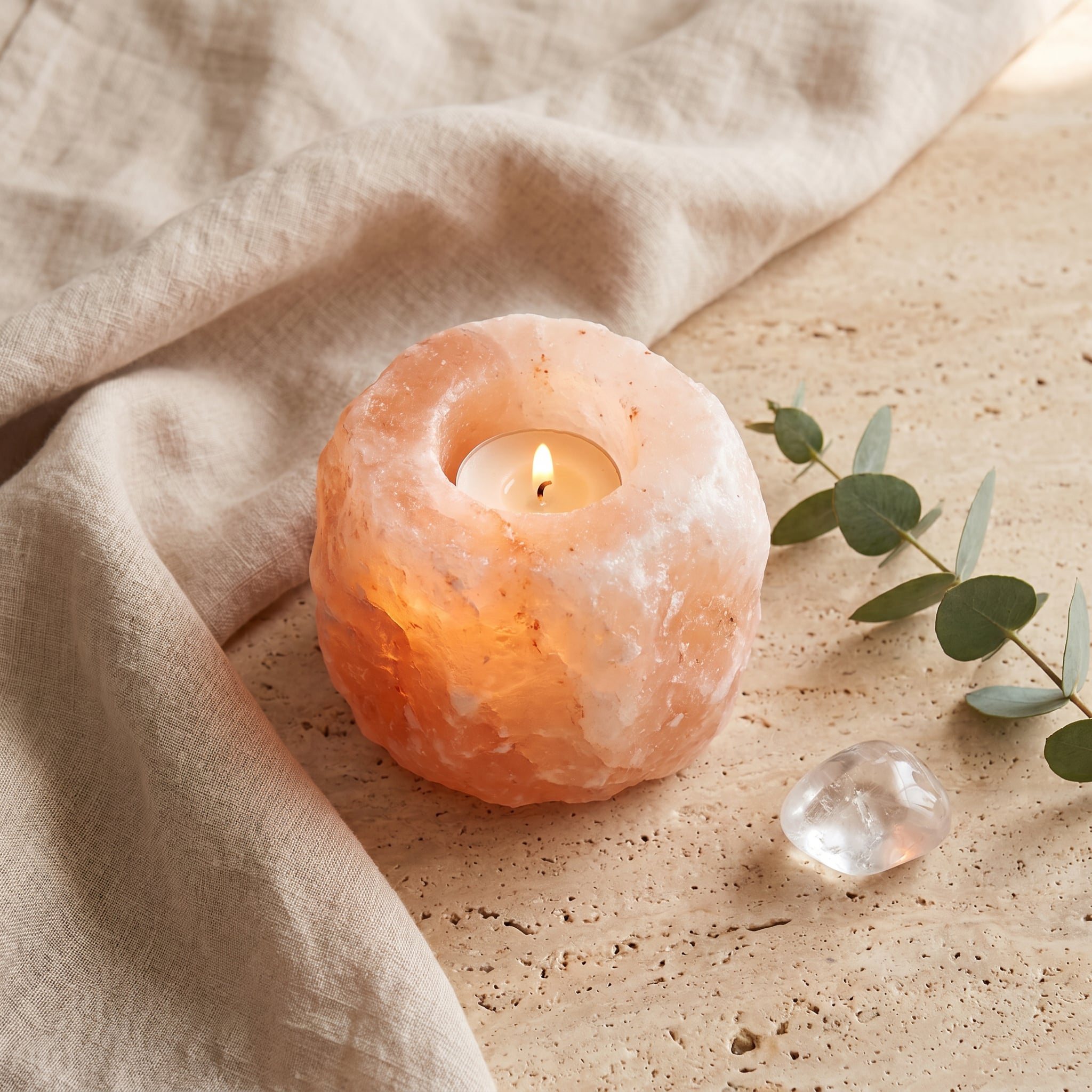 Portavelas de Sal del Himalaya Natural Premium (700–1000 g)