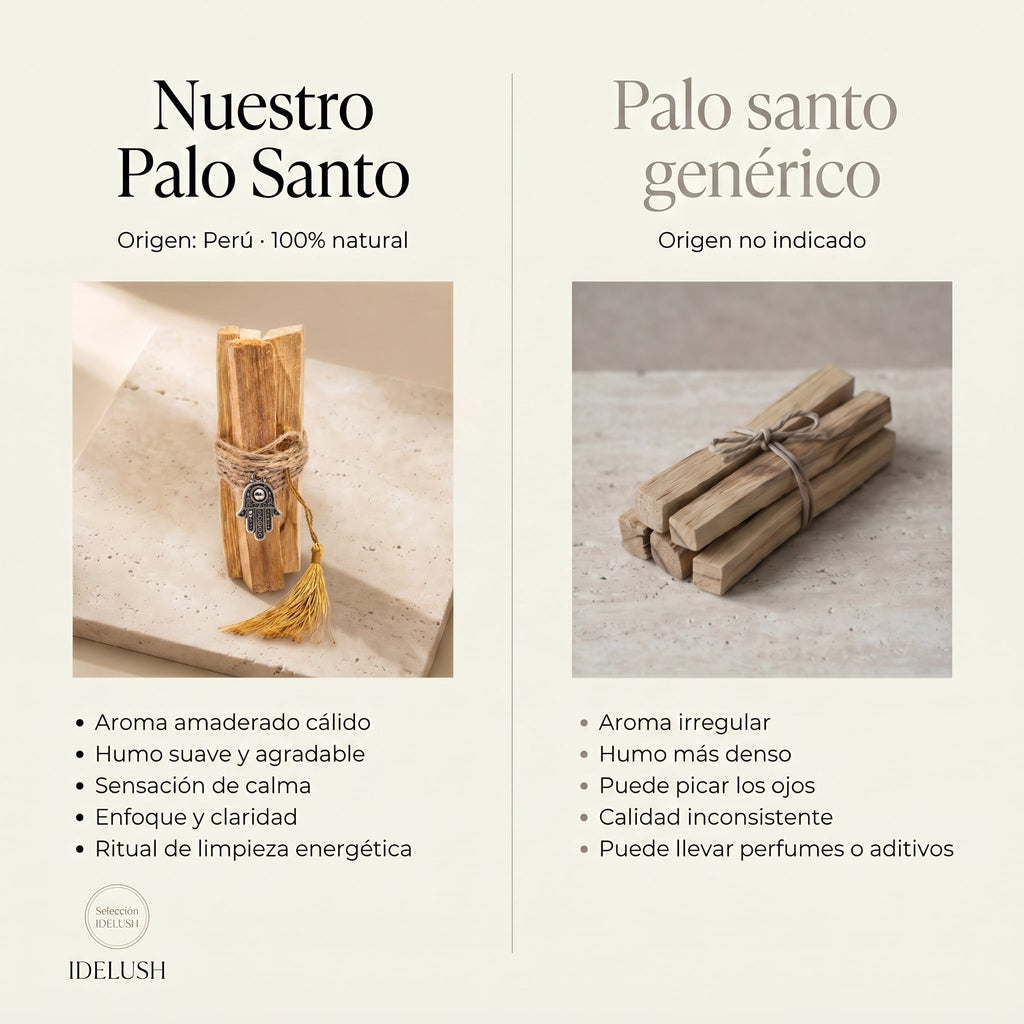 Palo Santo Natural Original de Perú (Pack 4 Palos Premium) | Aroma Intenso y Limpieza Energética
