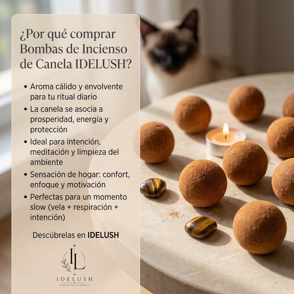 Bombas de Incienso de Canela Natural con Quemador Incluido
