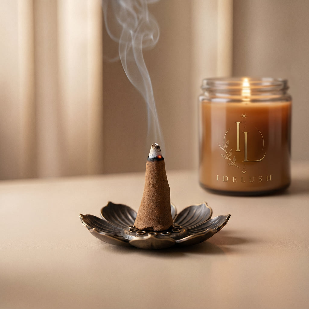 Conos de Incienso Nag Champa IDELUSH · Pack Ritual Artesanal