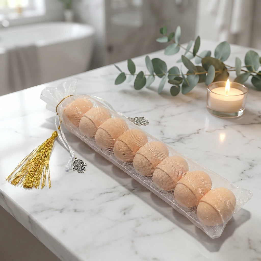 Mini Bombas de Baño de Mango IDELUSH · Pack 8 con Aceite de Coco y Vitamina E